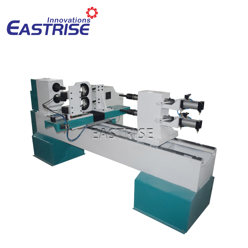 3 軸ダブルツールホルダー水平スピンドル付き CNC 木工旋盤機