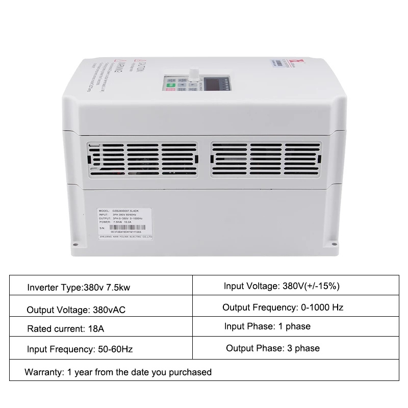 7.5KW FULING インバーター VFD CNC ルーター部品駆動インバーター 18A 電流、6KW 7.5 KW 220V 380V CNC ATC スピンドルモーターに適しています