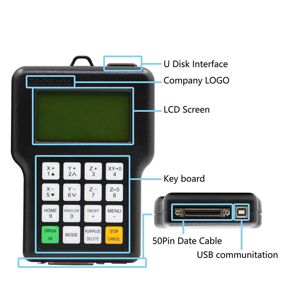 RichAuto DSP A11 DSP コントローラー英語版 CNC ルーターマシンに使用